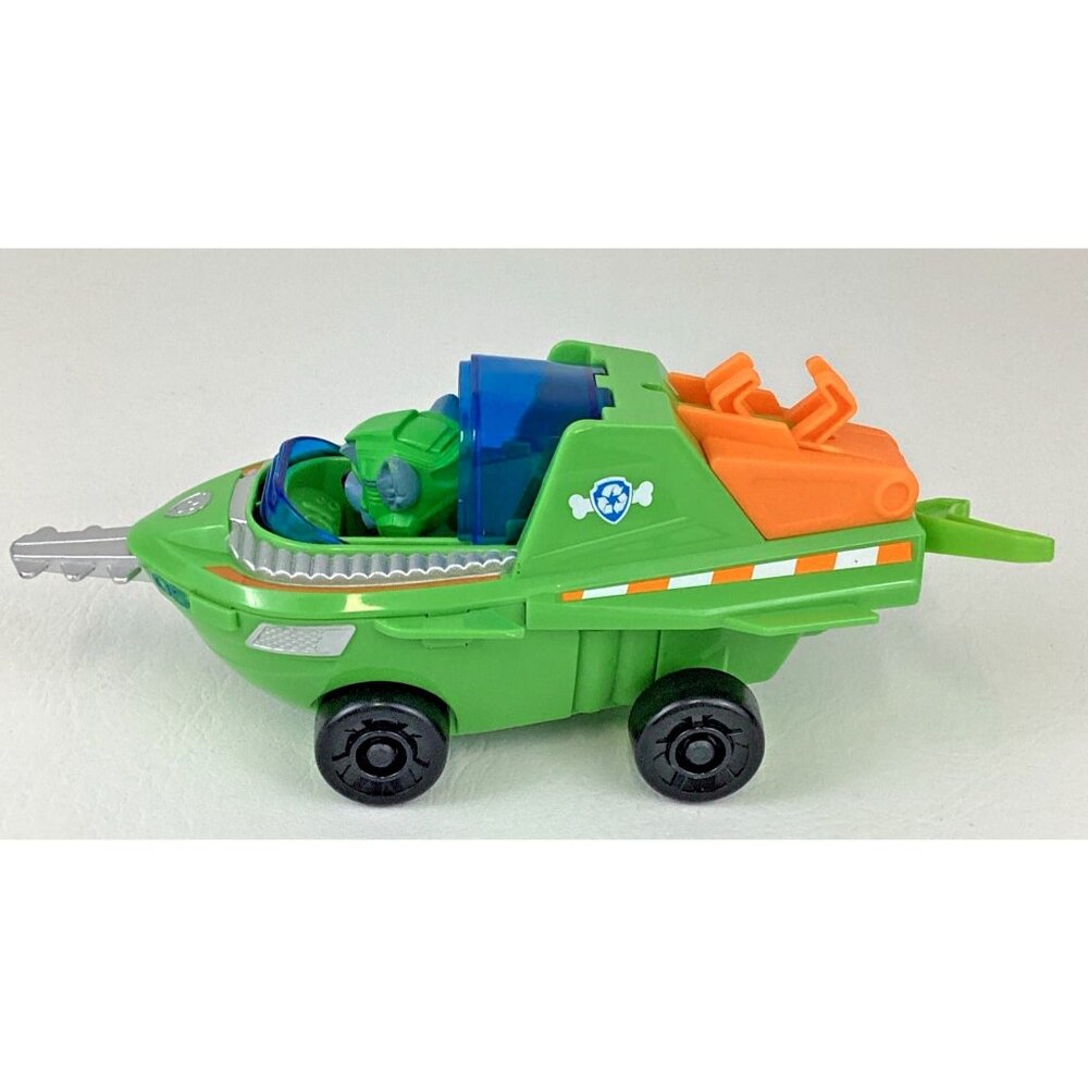 Paw Patrol Rescue Aqua Pups Rocky with Figure Transforming Sawfish Vehicle Toy - Picture 3 of 8